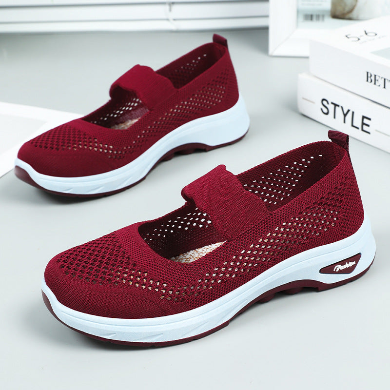 Damen Atmungsaktive Komfort-Sneaker mit praktischem Klettverschluss