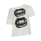 Damen Kreatives Oversized T-Shirt mit grafischem Druck R&B