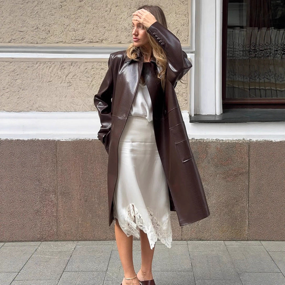 Damen Kunstleder-Blazerjacke R&B