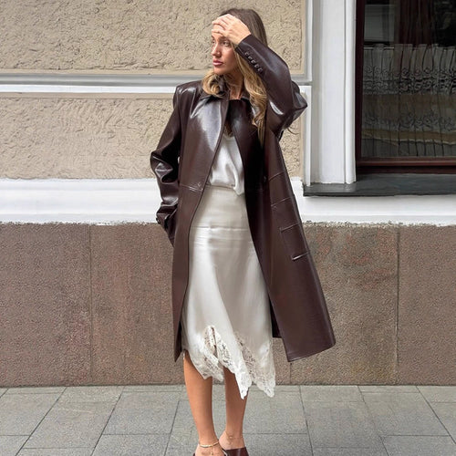 Damen Kunstleder-Blazerjacke R&B