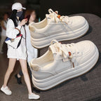 Damen Modische Sneakers mit elastischen Schnürsenkeln und dämpfender Sohle