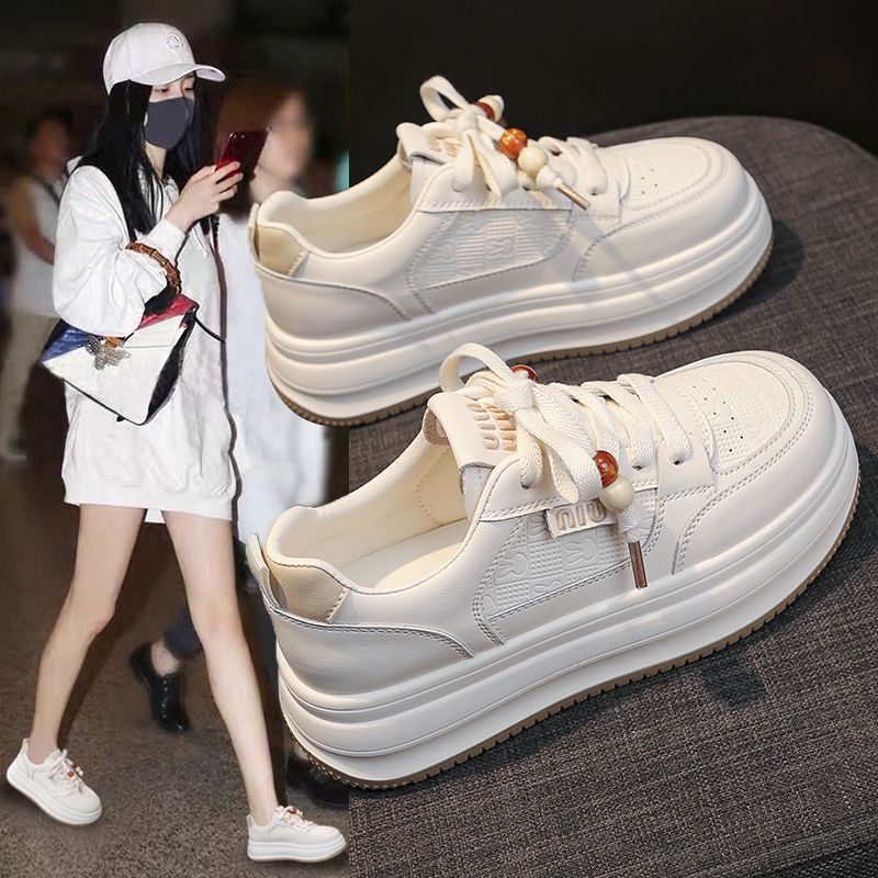 Damen Modische Sneakers mit elastischen Schnürsenkeln und dämpfender Sohle
