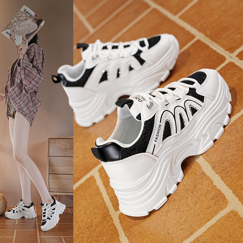 Damen Sportliche Chunky Sneakers mit atmungsaktiver Oberflächenstruktur R&B