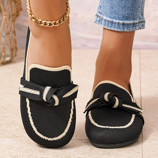 Damen modische Slipper aus atmungsaktivem Netzmaterial mit dekorativem Knoten R&B