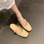 Damen Elegante Ballerinas mit modischem Riemchen und feiner Struktur R&B