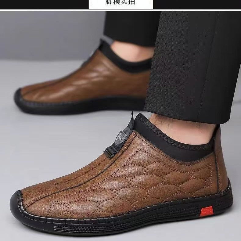 Damen Komfortable und stilvolle Slip-On Lederschuhe R&B