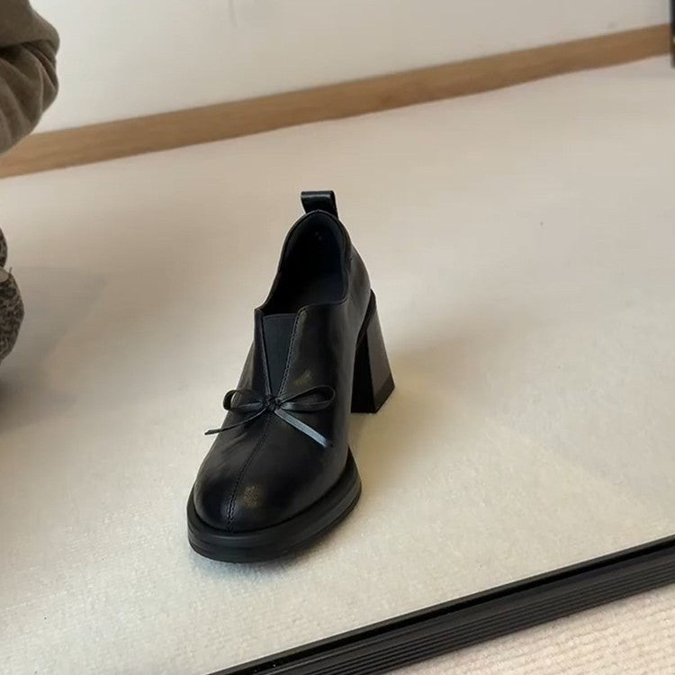 Damen elegante Halbschuhe mit praktischem Schlupfdesign und dekorativem Schleifenakzent R&B