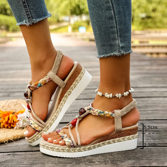 Damen Raffinierte Plateau-Sandalen mit buntem Akzent R&B
