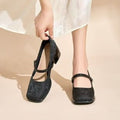 Damen Elegante Ballerinas mit verstellbarem Riemen