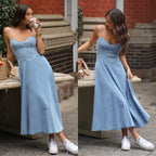 Damen Maxikleid mit zarter Korsett-Details R&B