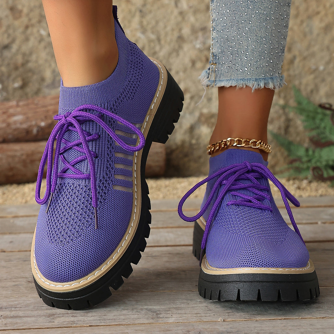 Damen Atmungsaktive Schnürschuhe mit stabiler Profilsohle R&B