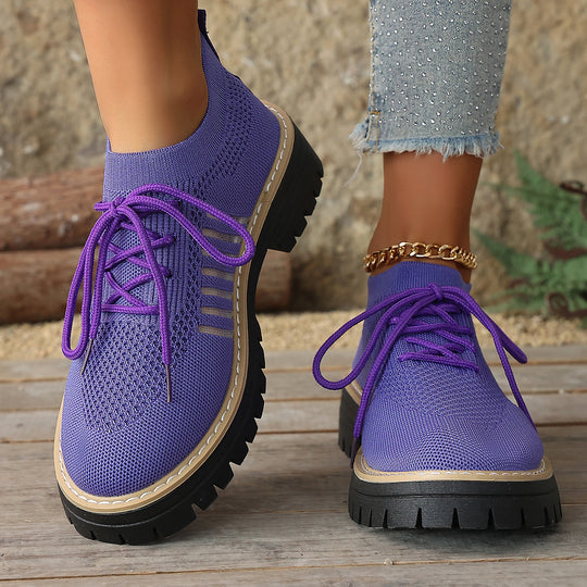 Damen Atmungsaktive Schnürschuhe mit stabiler Profilsohle R&B