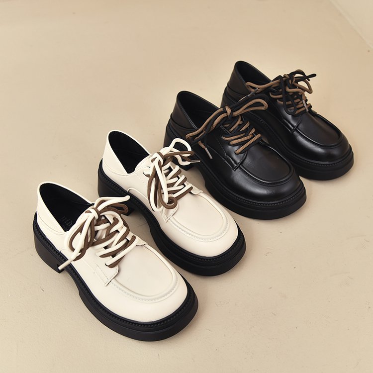 Damen modische Schnürschuhe mit robustem Sohlenprofil und hochwertiger Lederoberfläche R&B