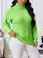 Damen Strickpullover mit hohem Kragen und strukturiertem Design