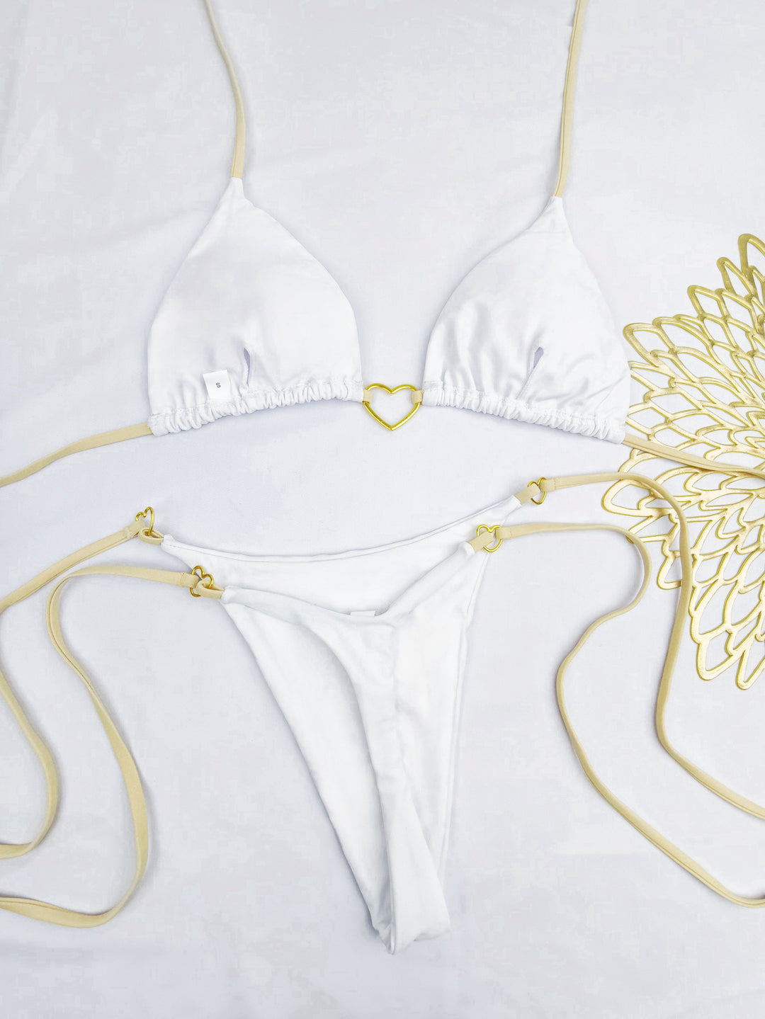Damen Bikini-Set mit herzförmigem Detail und verstellbaren Trägern R&B