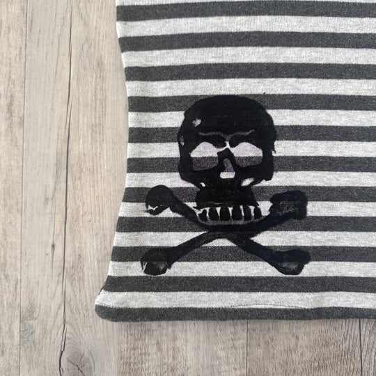 Damen gestreifter Schal mit Totenkopf-Design R&B