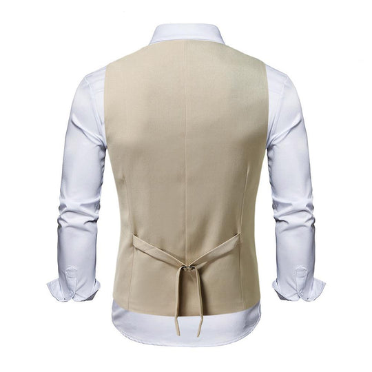 Herren elegante Business-Weste mit doppelter Knopfleiste und feiner Textur R&B
