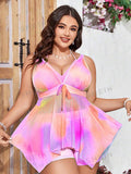 Damen Bikiniset mit fließendem Überwurf und verstellbaren Trägern R&B