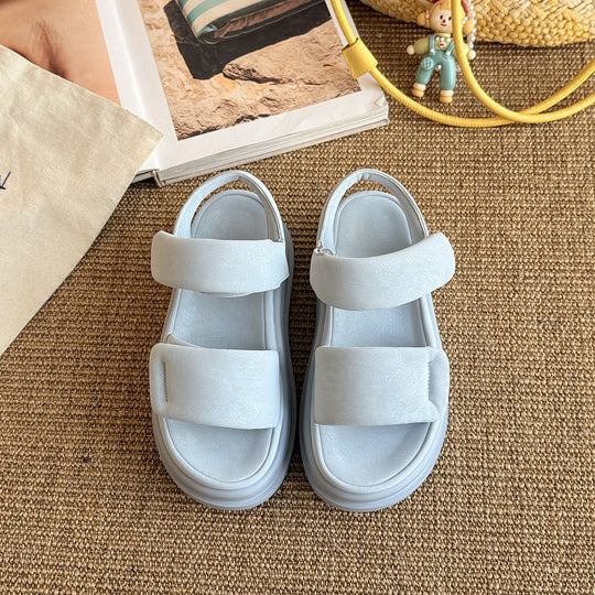 Damen Komfortable Klettverschluss-Sandalen mit attraktiven Riemen R&B