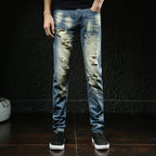 Herren modische Destroyed Jeans mit außergewöhnlichen Rissdetails R&B