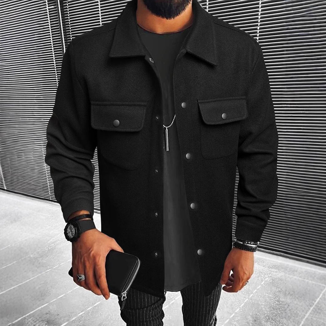 Herren Hemdjacke aus hochwertigem Wollmix R&B