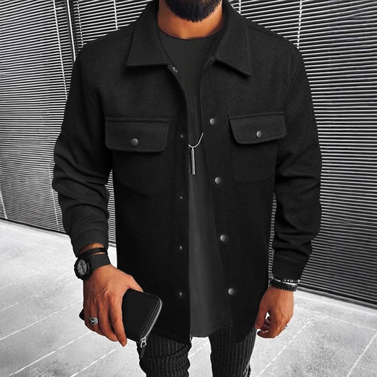 Herren Hemdjacke aus hochwertigem Wollmix R&B