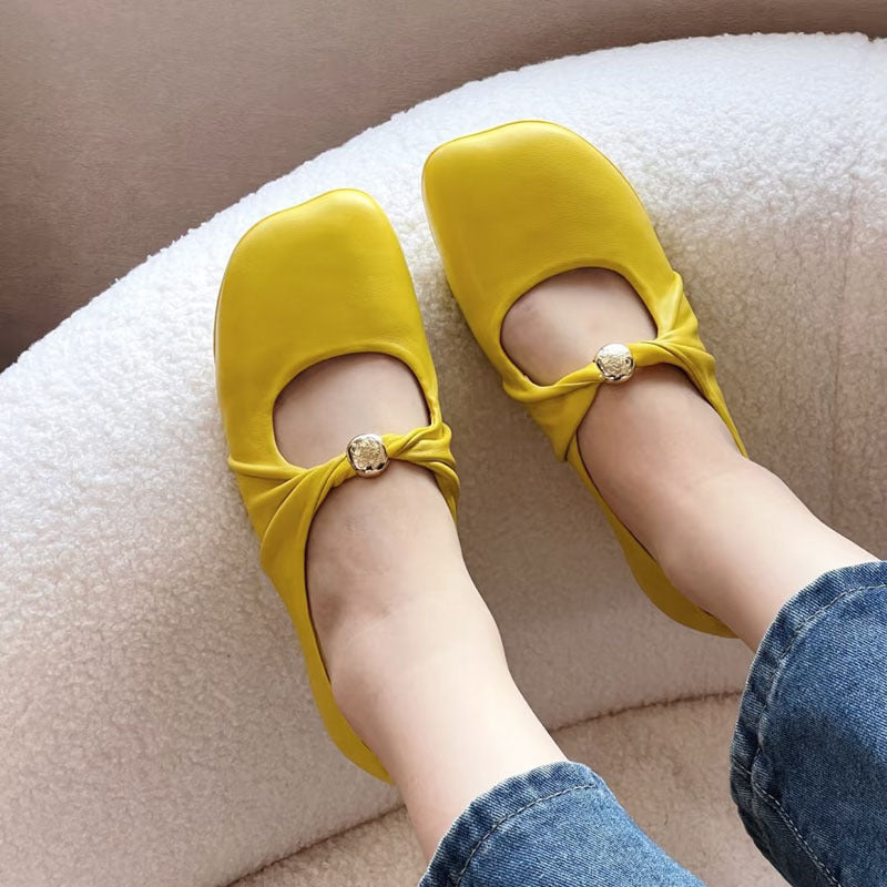 Damen Bequeme Ballerinas mit modischem Knoten-Detail