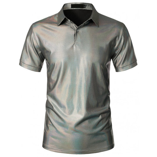 Herren Sport Polo-Shirt mit glänzender Oberfläche und atmungsaktiver Funktionalität R&B