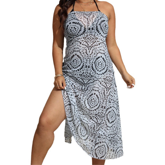 Damen Elegantes Sommerkleid mit zeitgenössischem Mustermix R&B