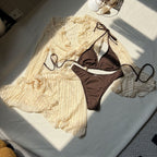 Damen Bikini-Set mit elegantem Wickelrock und verspielten Rüschendetails R&B