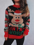 Damen Weihnachtspullover mit festlichem Rentier-Motiv und kunterbunten Strickdetails R&B