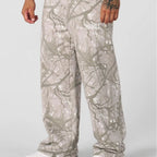 Herren nan weite Camouflage-Jogginghose mit elastischem Komfortbund und Oberschenkel-Logo R&B