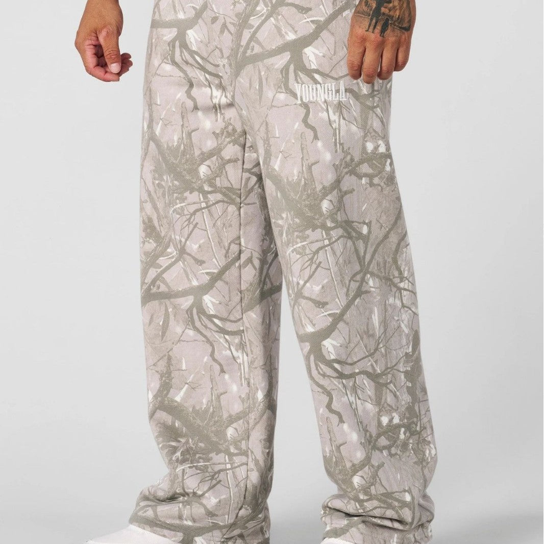 Herren nan weite Camouflage-Jogginghose mit elastischem Komfortbund und Oberschenkel-Logo R&B