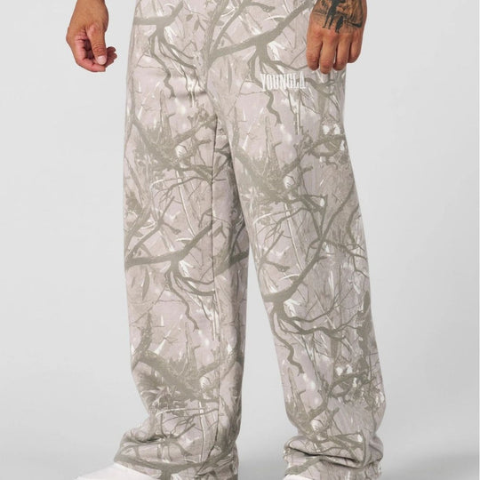 Herren nan weite Camouflage-Jogginghose mit elastischem Komfortbund und Oberschenkel-Logo R&B