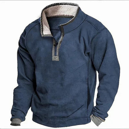 Herren Fleecesweater mit hochgeschlossenem Kragen und praktischem Reißverschluss R&B
