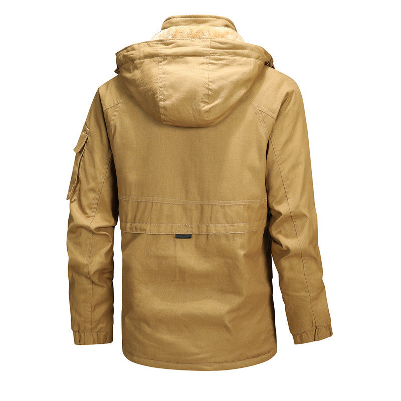 Herren vielseitige Outdoor-Jacke mit gefütterter Kapuze