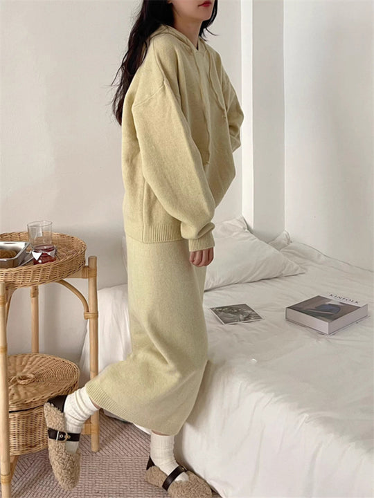 Damen Hoodie Kleid mit praktischer Kängurutasche und weitem Schnitt R&B