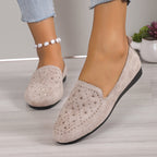 Flache Schuhe, verziert mit Strasssteinen R&B