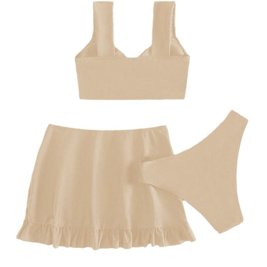 Damen Freizeit-Bikini-Set mit Wickelrock und stützenden Trägern R&B