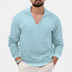 Herren eleganter Pullover mit V-Ausschnitt und strukturiertem Design R&B