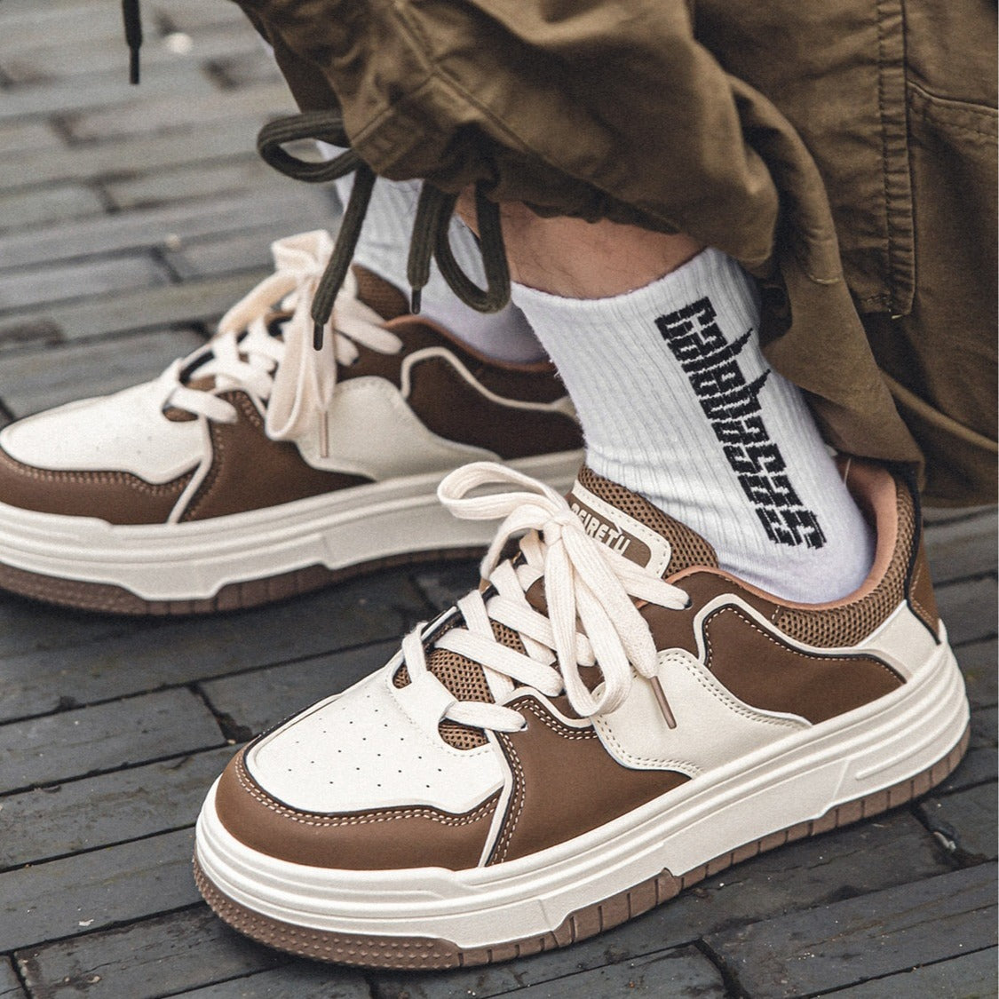 Damen modische Sneakers mit dicker Sohle und atmungsaktivem Obermaterial R&B