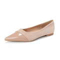 Damen spitze Ballerinas mit elegantem Veloursleder und glänzender Lackeinfassung