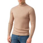 Herren modischer Rollkragenpullover mit strukturierter Oberfläche R&B