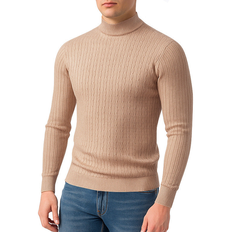 Herren modischer Rollkragenpullover mit strukturierter Oberfläche R&B