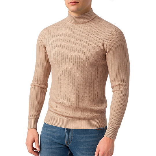 Herren modischer Rollkragenpullover mit strukturierter Oberfläche R&B