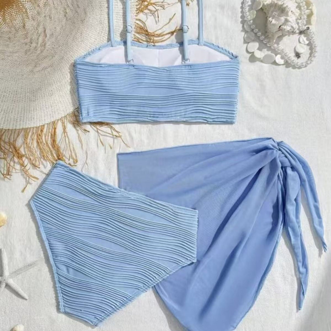 Damen Bikini-Set mit hoch taillierter Hose und modischem Rüschendesign R&B