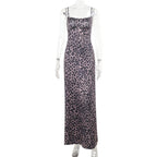 Damen Maxikleid mit elegantem Animal-Print und schmalen Trägern R&B