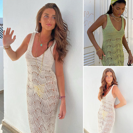 Damen gehäkeltes Strandkleid R&B