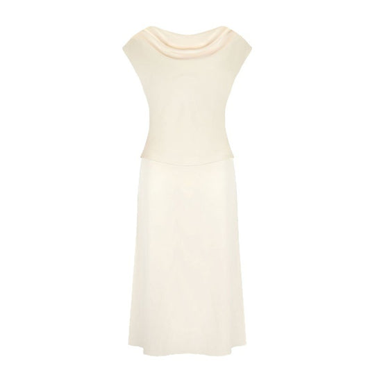 Damen elegantes Abendkleid mit fließendem Stoff und raffiniertem Halsausschnitt R&B