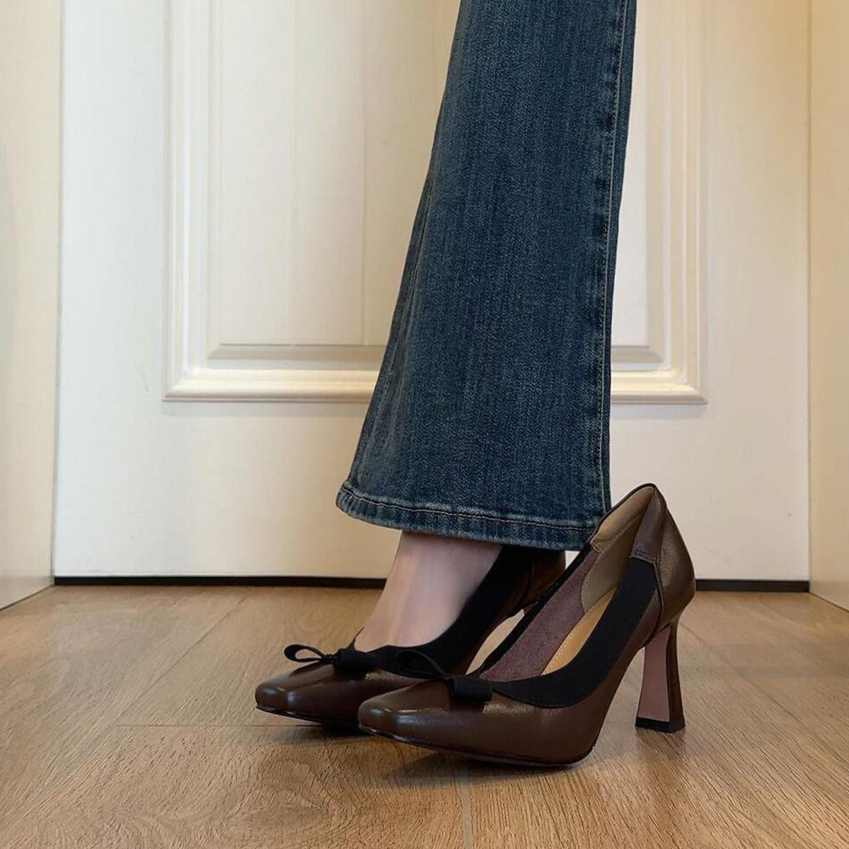 Damen elegante Pumps mit femininem Schleifendetail